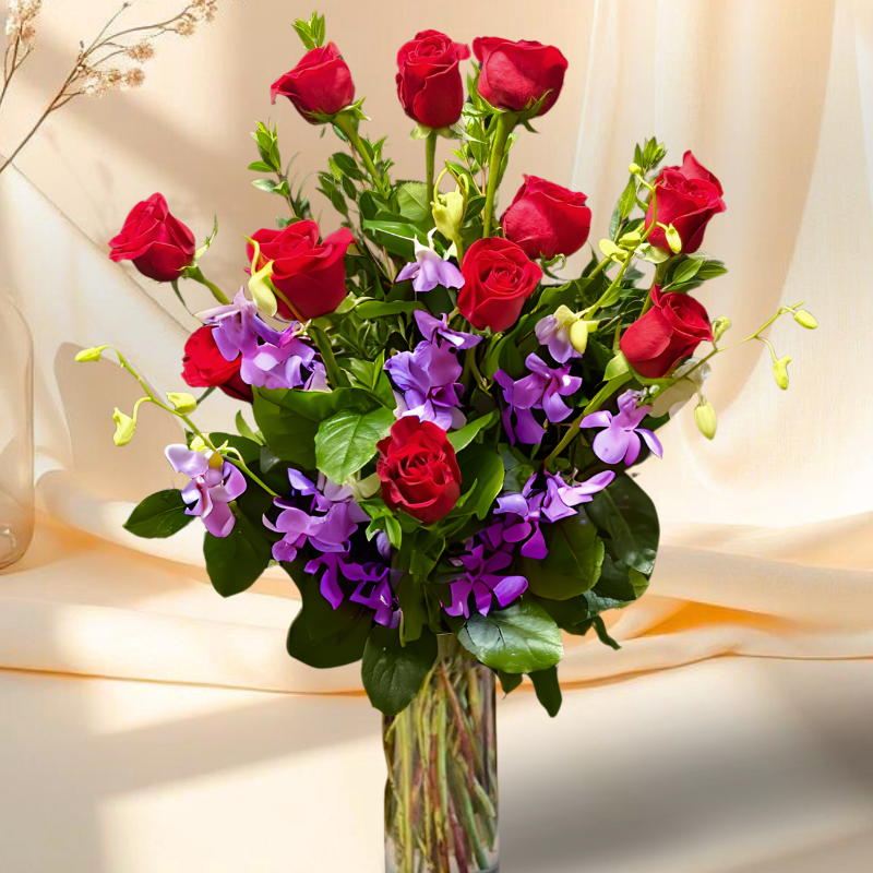 Roses with Orchids