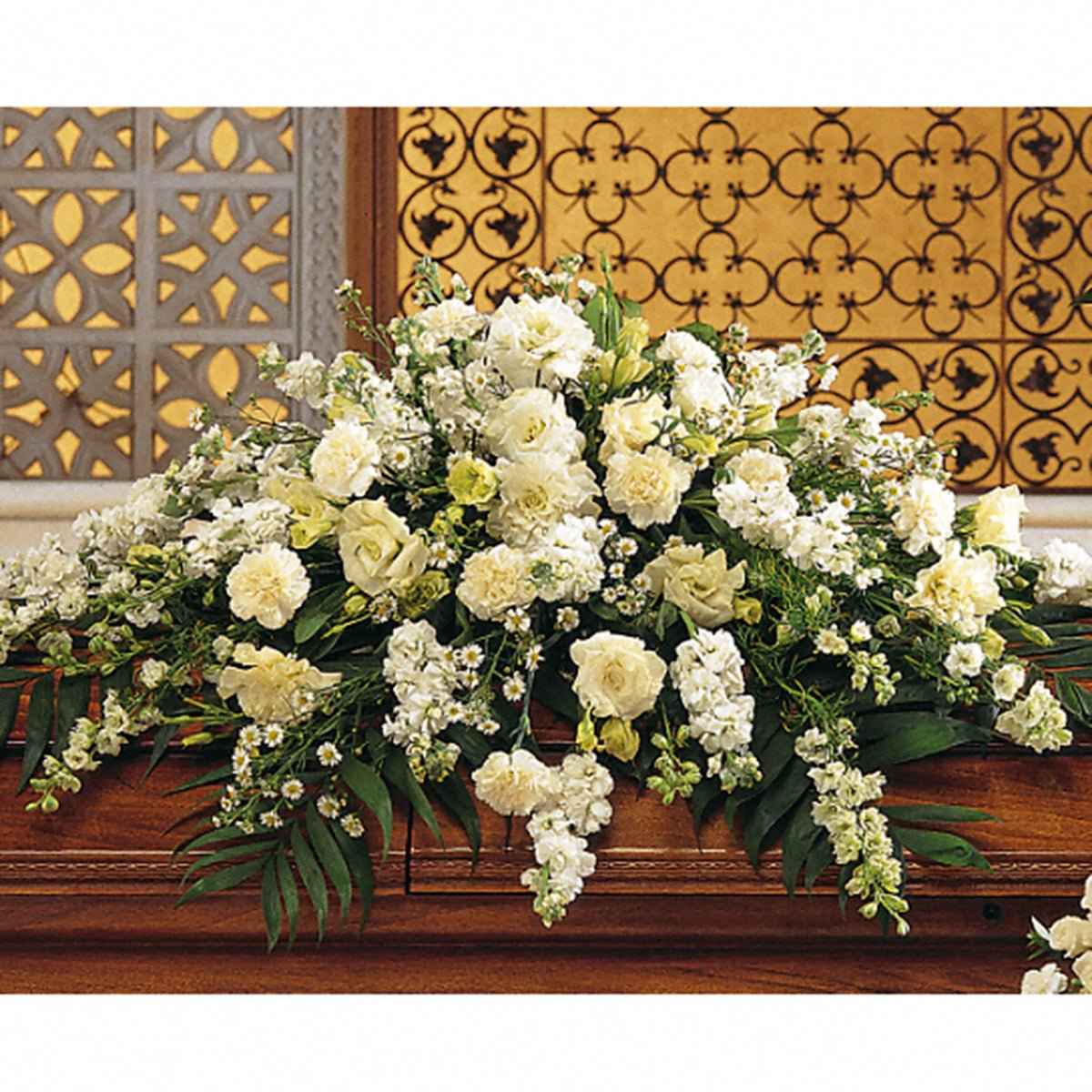Pure White Casket Spray