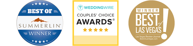 Best of Summerlin Winner, WeddingWire Couples' Choice Award and Best of Las Vegas award badges